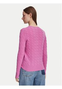 Polo Ralph Lauren Sweter 211971865506 Różowy Regular Fit. Typ kołnierza: polo. Kolor: różowy. Materiał: wełna #4