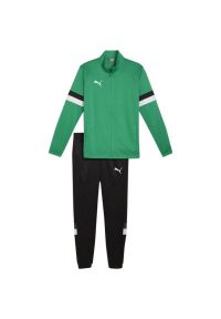 Puma - Dres Męski Team Rise. Kolor: wielokolorowy, czarny, zielony. Materiał: dresówka