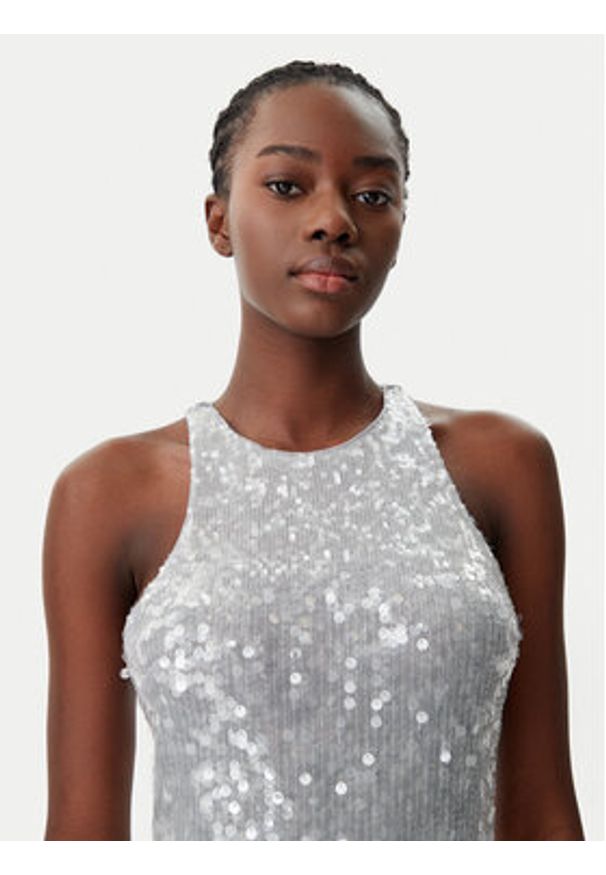 Patrizia Pepe Sukienka koktajlowa 8A1444/J251-S708 Szary Regular Fit. Kolor: szary. Materiał: syntetyk. Styl: wizytowy