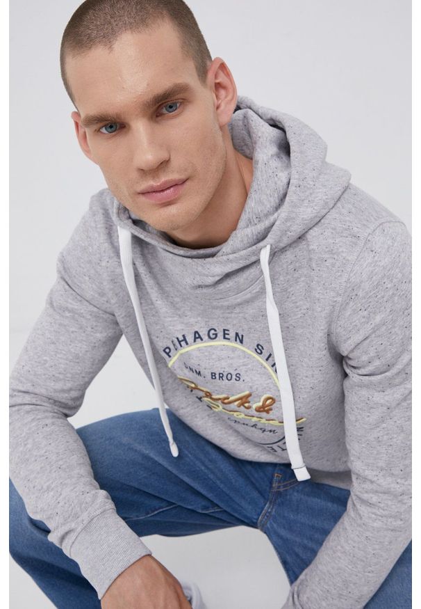 Jack & Jones - Bluza. Okazja: na co dzień. Kolor: szary. Wzór: aplikacja. Styl: casual