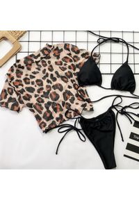 Intica - Strój kąpielowy z crop topem na lato plażowy wzór Senada. Kolor: wielokolorowy. Materiał: materiał #1