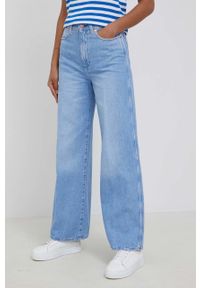Wrangler jeansy WORLD WIDE CRYSTAL ICE damskie high waist. Stan: podwyższony. Kolor: niebieski