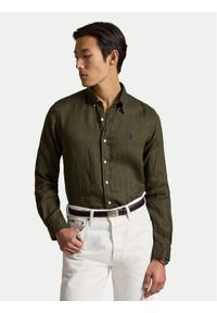 Polo Ralph Lauren Koszula 710966294508 Zielony Regular Fit. Typ kołnierza: polo. Kolor: zielony. Materiał: len #1