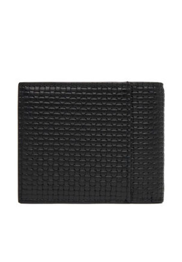 Calvin Klein Portfel Embossed Woven Billfold W/ Coin LV04D1125G Czarny. Kolor: czarny. Materiał: skóra