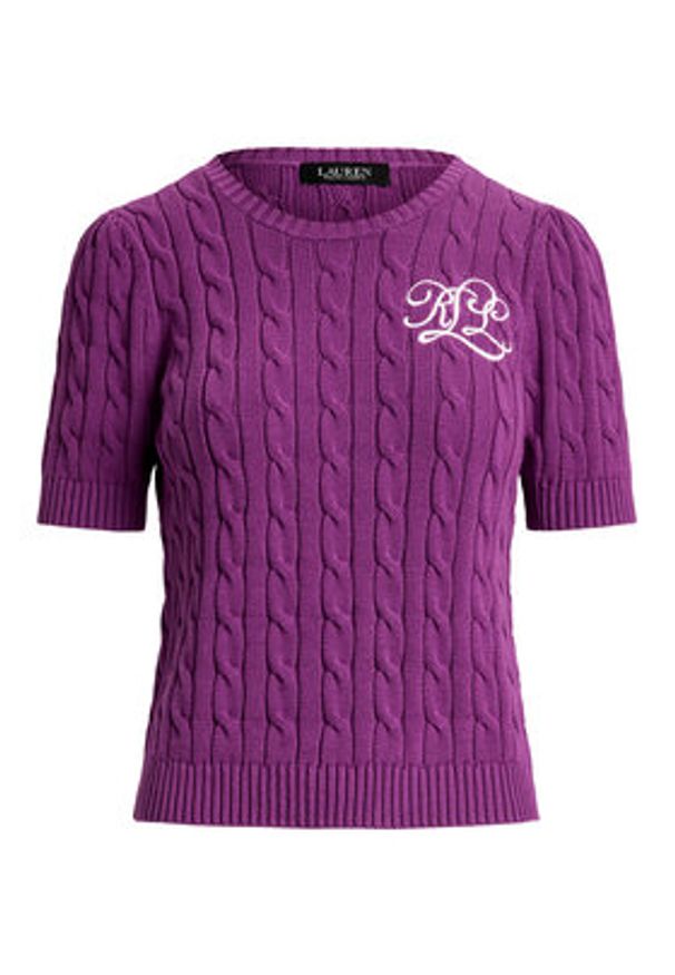 Lauren Ralph Lauren - LAUREN RALPH LAUREN Sweter 200976989002 Fioletowy Slim Fit. Kolor: fioletowy. Materiał: bawełna