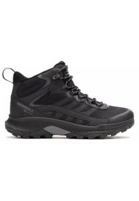 Buty trekkingowe męskie Merrell Speed Strike 2 Mid Gtx. Wysokość cholewki: za kostkę. Kolor: czarny. Materiał: materiał, syntetyk. Szerokość cholewki: normalna