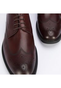 Wittchen - Męskie buty derby skórzane z płaskim szwem bordowe. Okazja: do pracy, na co dzień. Kolor: czerwony. Materiał: skóra. Wzór: aplikacja. Styl: casual, elegancki #3