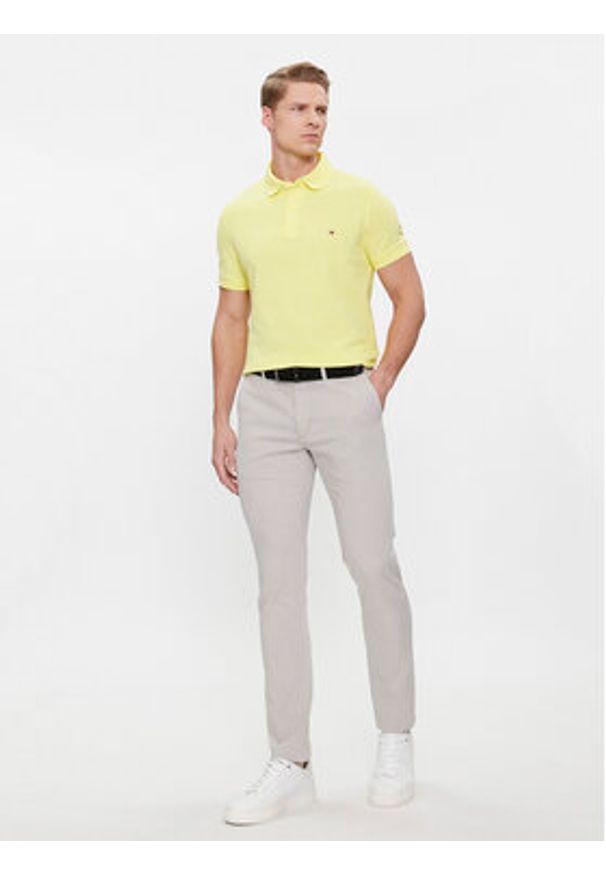 TOMMY HILFIGER - Tommy Hilfiger Polo 1985 MW0MW17771 Żółty Regular Fit. Typ kołnierza: polo. Kolor: żółty. Materiał: bawełna