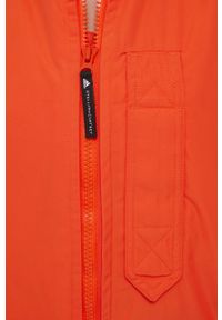 Adidas by Stella McCartney - adidas by Stella McCartney wiatrówka H59970 kolor pomarańczowy przejściowa oversize. Typ kołnierza: kołnierzyk stójkowy. Kolor: pomarańczowy. Materiał: tkanina, materiał. Wzór: ze splotem #4