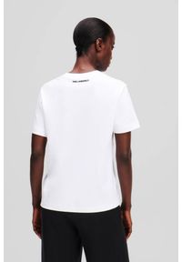 Karl Lagerfeld - KARL LAGERFELD Biały t-shirt damski Ikon Aquarelle K. Okazja: na co dzień. Kolor: biały. Materiał: materiał. Styl: elegancki, casual #3