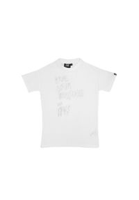LEONE 1947 APPAREL - Błyszcząca dziewczęca koszulka maxi z krótkim rękawem. Kolor: biały. Długość rękawa: krótki rękaw. Długość: krótkie. Sport: joga i pilates