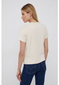 Levi's® - Levi's T-shirt bawełniany kolor kremowy A2226.0001-Neutrals. Okazja: na spotkanie biznesowe, na co dzień. Kolor: beżowy. Materiał: bawełna. Wzór: aplikacja. Styl: biznesowy, casual #3