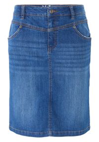 Spódnica dżinsowa ze stretchem bonprix niebieski. Kolor: niebieski #1