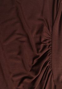 Born2be - Brązowa Bluzka z Wiskozą i Marszczeniem Furitta. Okazja: na co dzień. Kolor: brązowy. Materiał: wiskoza. Styl: casual, klasyczny #5