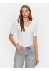 Calvin Klein T-Shirt K20K208050 Biały Slim Fit. Kolor: biały. Materiał: bawełna