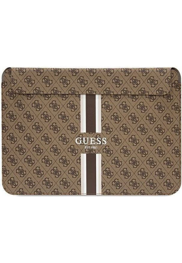 Etui Guess Guess Sleeve GUCS14P4RPSW 14" brązowy/ brown 4G Printed Stripes. Kolor: brązowy