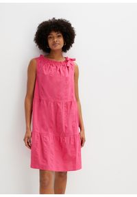 bonprix - Sukienka o linii litery A. Kolor: różowy. Styl: elegancki
