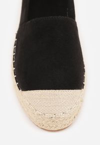 Born2be - Czarne Espadryle Zdobione Plecionką Thaxie. Okazja: na co dzień. Kolor: czarny. Materiał: len. Wzór: aplikacja. Sezon: lato. Styl: boho, casual, elegancki #8