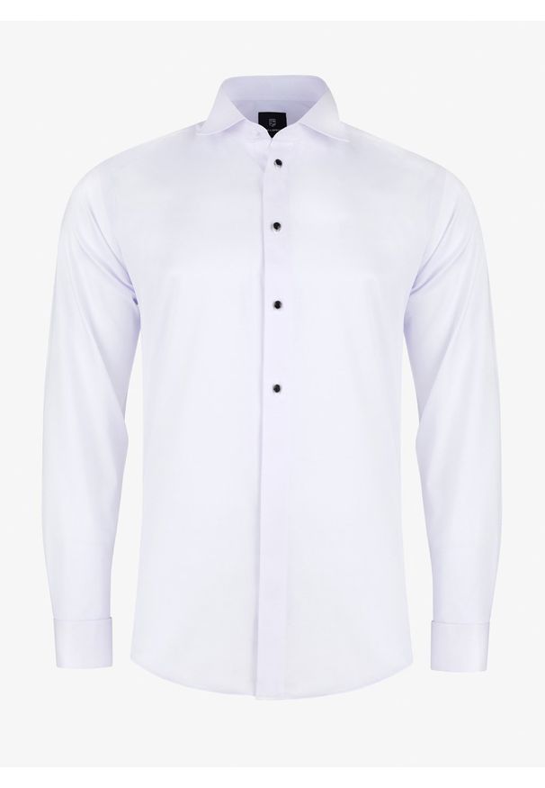 Pako Lorente - PAKO LORENTE – Koszula męska smokingowa P000B-1X-163-B. Typ kołnierza: łamany. Materiał: bawełna. Długość rękawa: długi rękaw. Długość: długie. Wzór: gładki. Styl: elegancki