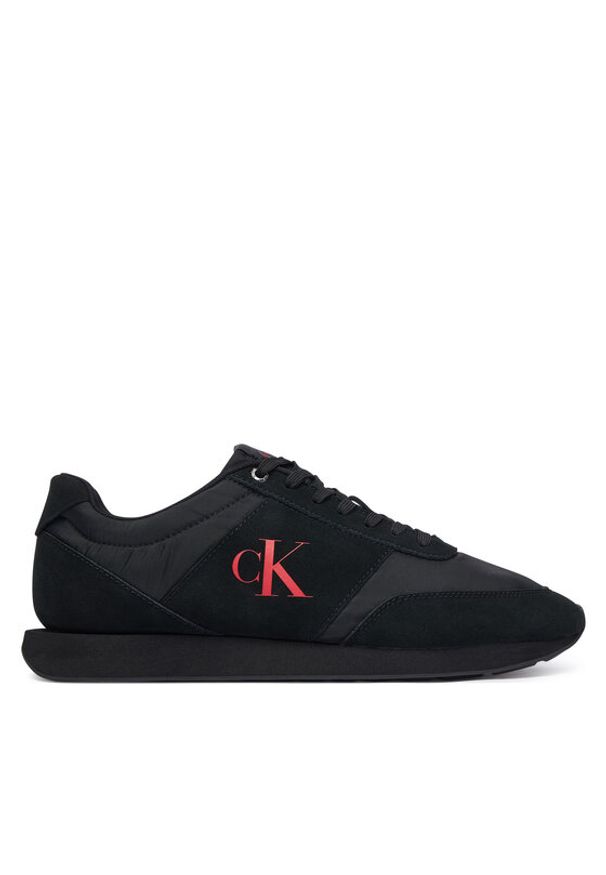 Calvin Klein Sneakersy Retro Runner Band Lth-Su HM0HM02212 Czarny. Kolor: czarny. Materiał: zamsz, skóra