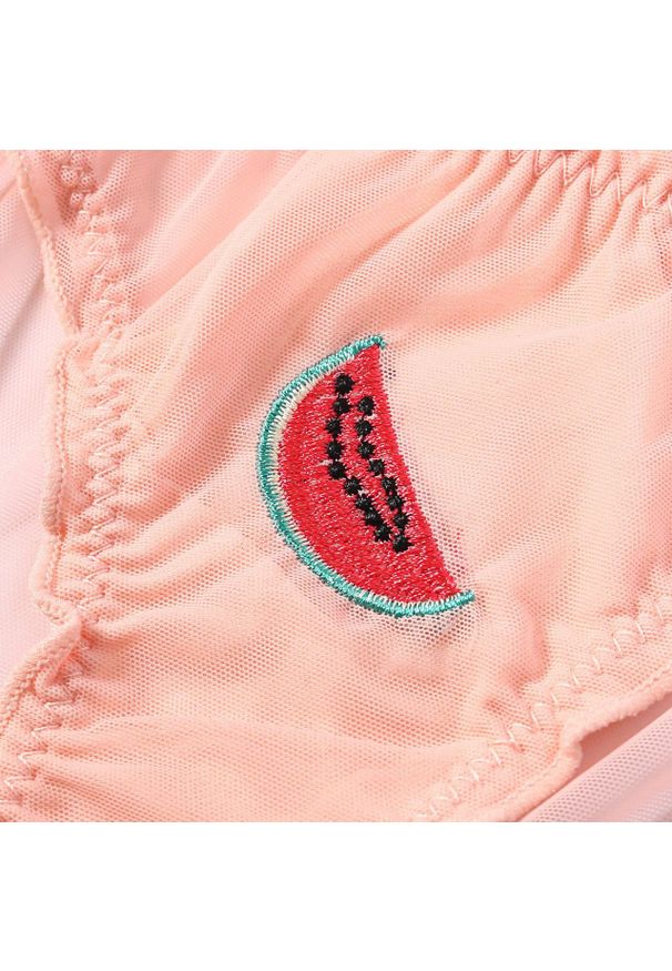 Intica - Figi z haftem owocowym z delikatnego materiału Anjana. Kolor: szary. Materiał: materiał. Wzór: haft