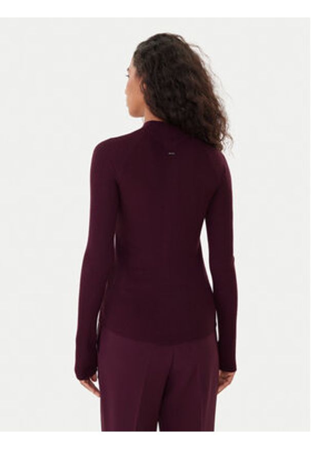 BOSS Golf Foliora 50549166 Fioletowy Slim Fit. Typ kołnierza: golf. Kolor: fioletowy. Materiał: wełna