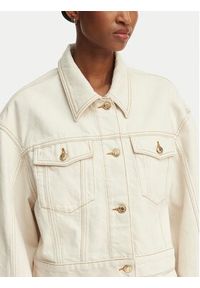 Hugo - HUGO Kurtka jeansowa Gisolia 50559618 Écru Relaxed Fit. Kolor: kremowy. Materiał: bawełna #4
