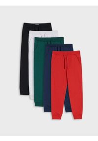 Sinsay - Spodnie dresowe slim 5 pack - szary. Kolor: szary. Materiał: dresówka