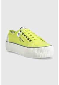 Pepe Jeans tenisówki OTTIS damskie kolor zielony. Kolor: zielony. Materiał: guma. Obcas: na platformie #4