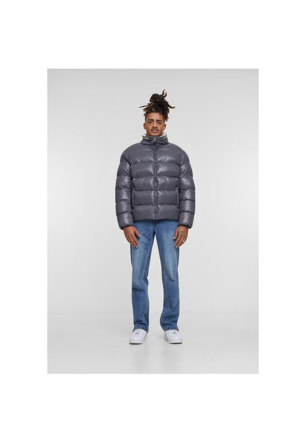 Kurtka puchowa z zamkiem przy szyi Urban Classics. Kolor: szary, beżowy, wielokolorowy. Materiał: puch