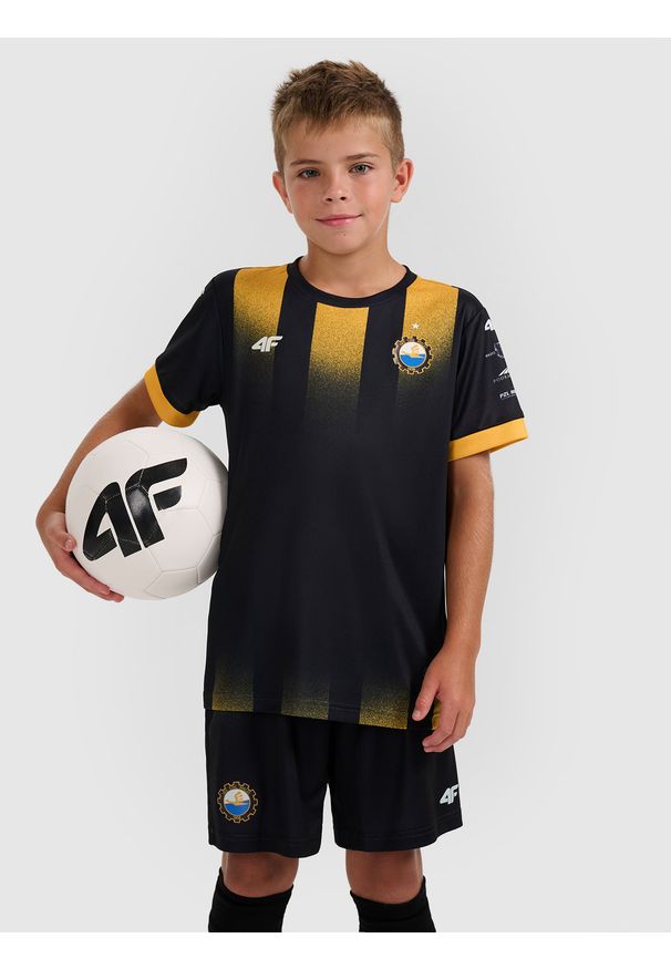 4f - 4F Trzecia koszulka klubowa z sezonu 2025/26 dziecięca 4F x Stal Mielec - czarna 146/152 (10-12 lat). Okazja: do domu. Kolor: czarny. Materiał: włókno, dzianina. Wzór: gradientowy. Sezon: lato. Styl: młodzieżowy