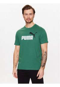 Puma T-Shirt Essentials+2Col Logo 586759 Zielony Regular Fit. Kolor: zielony. Materiał: bawełna