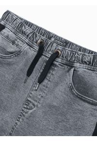Ombre Clothing - Krótkie spodenki męskie jeansowe - szare V4. Kolor: szary. Materiał: jeans. Długość: krótkie #8