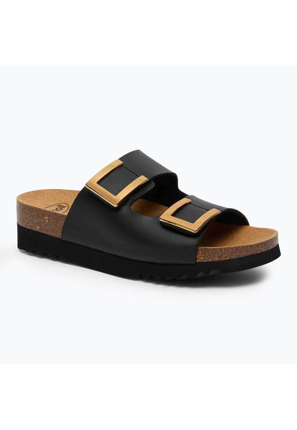 Klapki damskie Scholl Monterey 2 Straps Ad Med. Kolor: czarny