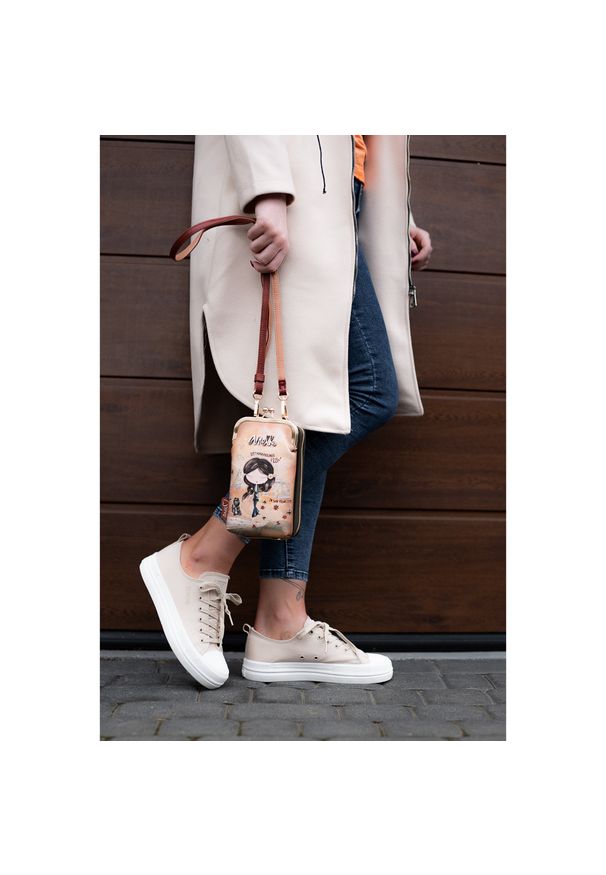 Beżowa Elegancka Mała Torebka Damska 3w1 Anekke. Kolor: beżowy. Rozmiar: małe. Styl: elegancki