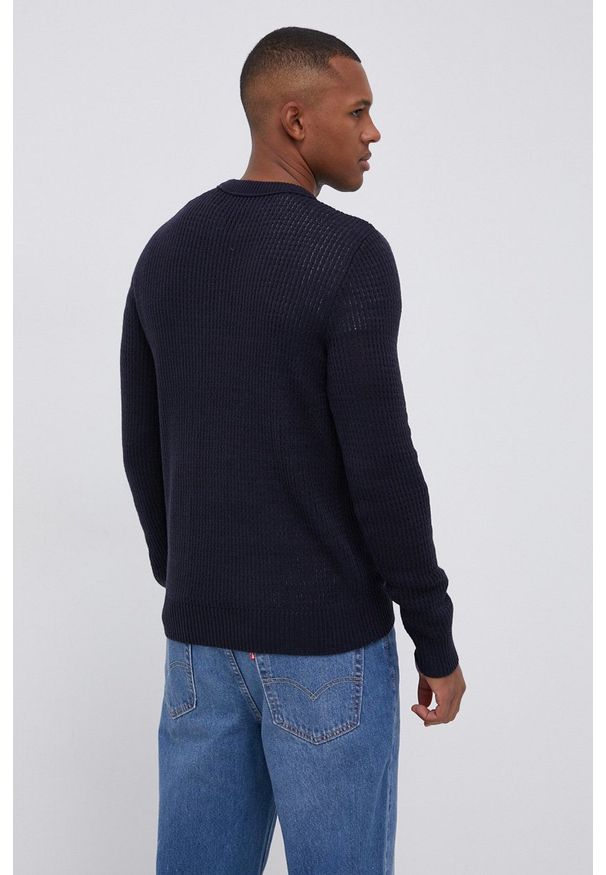 Jack & Jones - Sweter. Okazja: na co dzień. Kolor: niebieski. Materiał: dzianina. Długość rękawa: długi rękaw. Długość: długie. Styl: casual