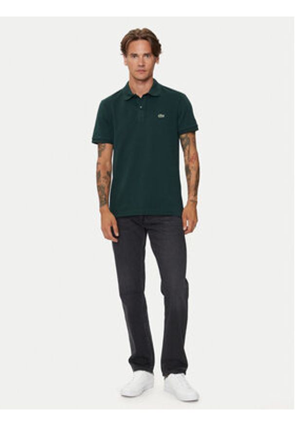 Lacoste Polo PH4012 Zielony Slim Fit. Typ kołnierza: polo. Kolor: zielony. Materiał: bawełna