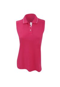GAMEGEAR - Koszulka Polo Bez Rękawów Kustom Kit ® Ladies Proactive. Typ kołnierza: polo. Kolor: biały, wielokolorowy, różowy. Długość rękawa: bez rękawów