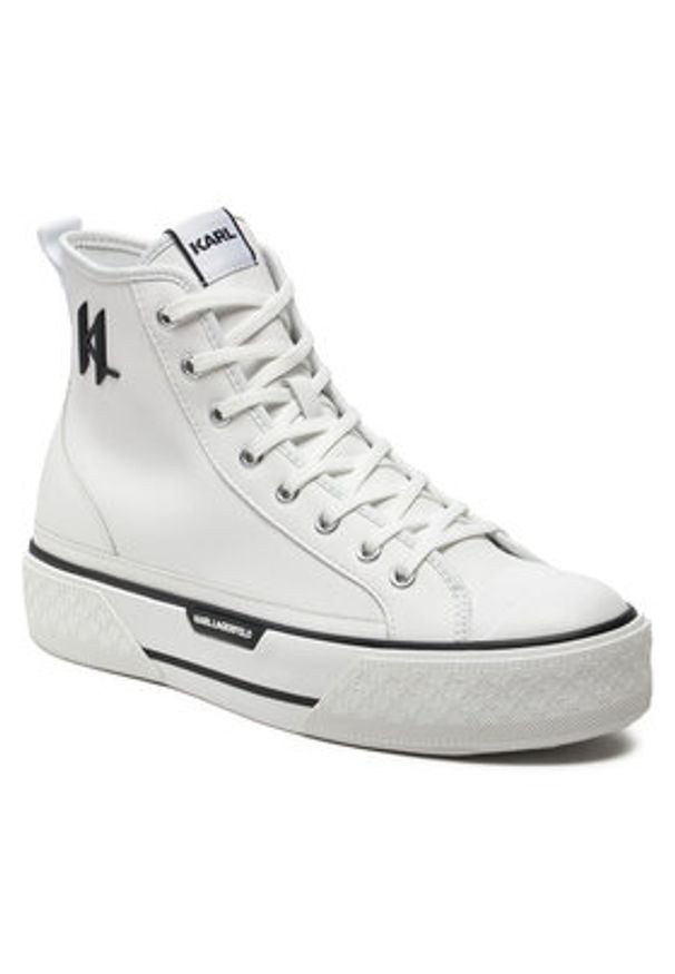 Karl Lagerfeld - KARL LAGERFELD Trampki KL50450 Biały. Kolor: biały. Materiał: skóra