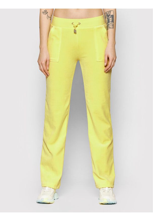 Juicy Couture Spodnie dresowe Delray JCCB221003 Żółty Regular Fit. Kolor: żółty. Materiał: bawełna, dresówka