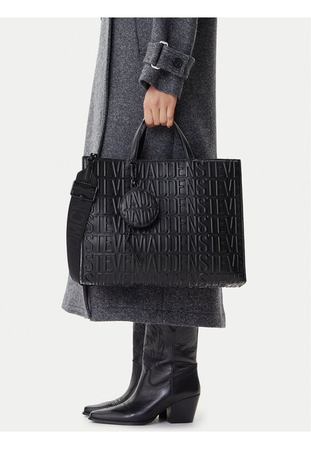 Steve Madden Torebka Bphantom SM13002233 Czarny. Kolor: czarny. Materiał: skórzane