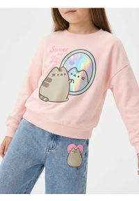 Sinsay - Bluza crewneck z nadrukiem Pusheen the Cat - różowy. Kolor: różowy. Wzór: nadruk #1