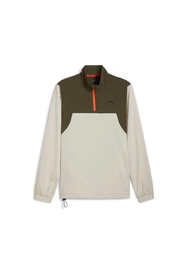 Kurtka przeciwdeszczowa na zamek Puma Woven. Kolor: zielony. Sport: fitness