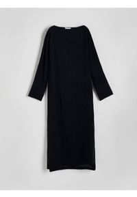 Reserved - Sukienka maxi - czarny. Kolor: czarny. Materiał: tkanina. Wzór: gładki. Długość: maxi #1