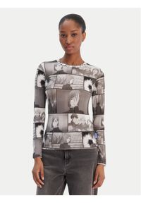 Hugo - HUGO Bluzka Diraluna 50555473 Szary Regular Fit. Kolor: szary. Materiał: wiskoza #1