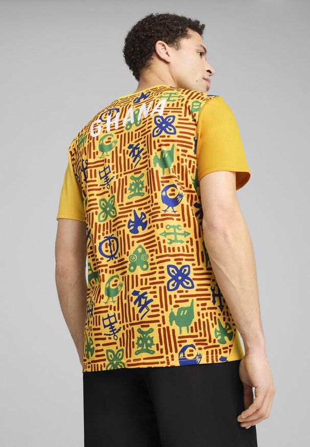 Puma - Męska koszulka przedmeczowa Ghana PUMA Yellow Sizzle Intense Red. Kolor: czerwony, żółty, wielokolorowy
