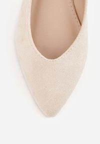 Born2be - Beżowe Sandały Slingback z Noskiem w Szpic Arrilla. Okazja: do pracy, na co dzień. Kolor: beżowy. Styl: elegancki, klasyczny, casual #6