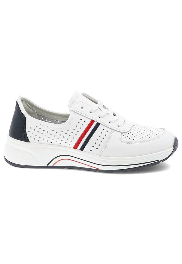 Białe Sneakersy S.Barski Modne Obuwie Damskie. Okazja: na spacer. Kolor: biały. Materiał: jeans, materiał. Sport: turystyka piesza