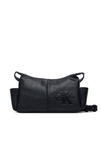 Calvin Klein Torebka Pockets Monologo Crossbody LV04F3687G Czarny. Kolor: czarny. Materiał: skórzane #1
