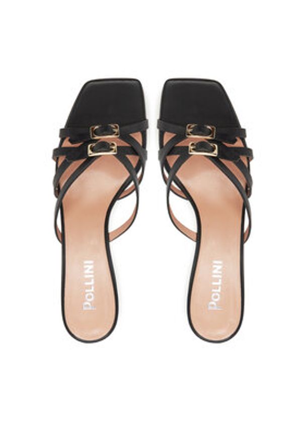 Pollini Klapki SA28217C0MTC0000 Czarny. Kolor: czarny. Materiał: skóra